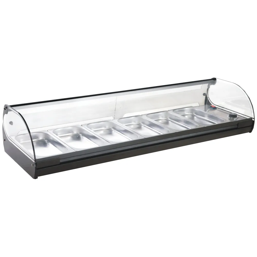 Hot Display Case for GN Containers Cristal 6 | 6x GN 1/3
