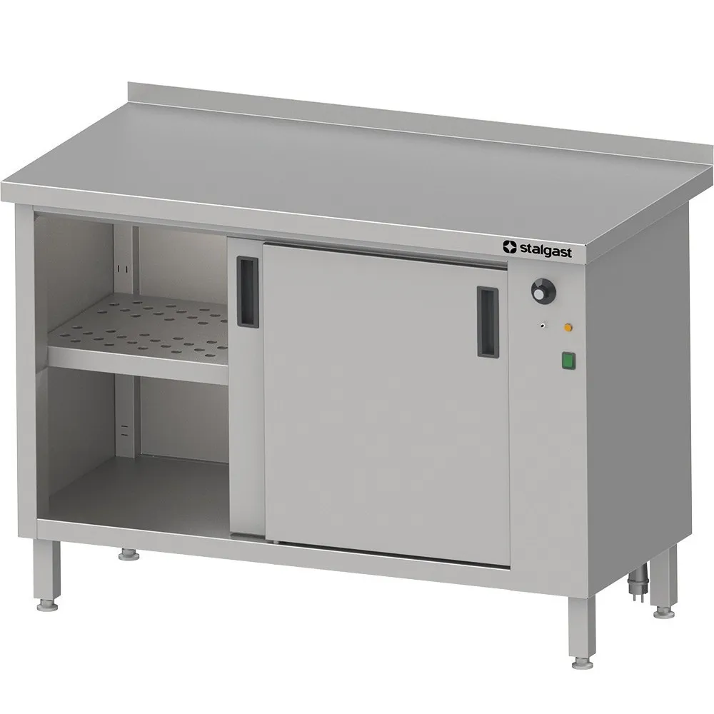 Interior table with heating cupboard sliding door 1300 Interior