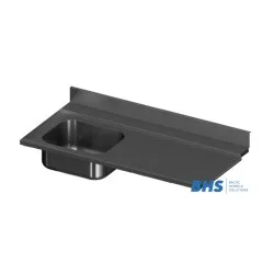 Stainless steel table top with sink