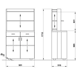 WAITERS STATION ON CASTORS ALKOR2AP