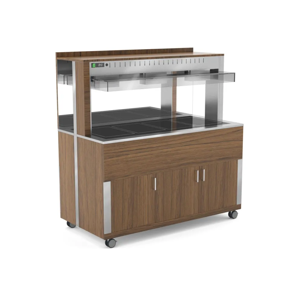 TEMPERED GLASS HEATED COUNTERTOP WITH HALOGEN LAMPS ATHENA 4 PC/HALO W