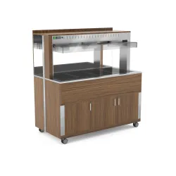 TEMPERED GLASS HEATED COUNTERTOP WITH HALOGEN LAMPS ATHENA 4 PC/HALO W