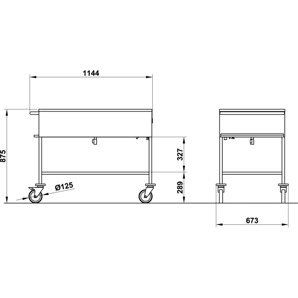 STAINLESS STEEL BAIN MARIE THERMIC TROLLEY CAPRICORNO 3 GN1/1