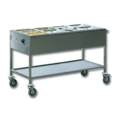 STAINLESS STEEL BAIN MARIE THERMIC TROLLEY CAPRICORNO 4 GN1/1