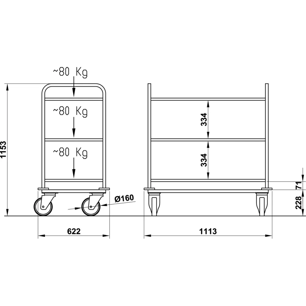 SERVING TROLLEY CERERE RINF