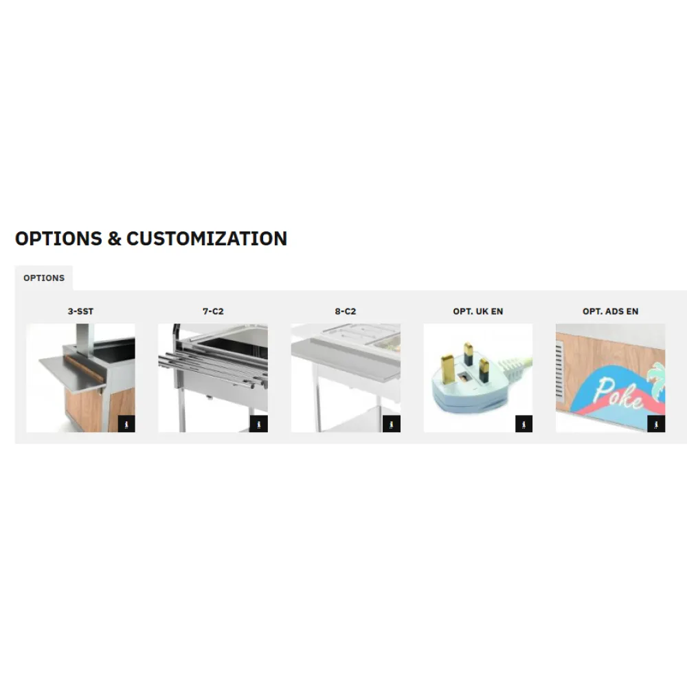 STAINLESS STEEL BAIN MARIE TROLLEY WITH FRONT CONTROL PANELS COMPASS 2 F SEP