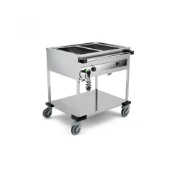 STAINLESS STEEL BAIN MARIE TROLLEY WITH FRONT CONTROL PANELS COMPASS 2 F SEP
