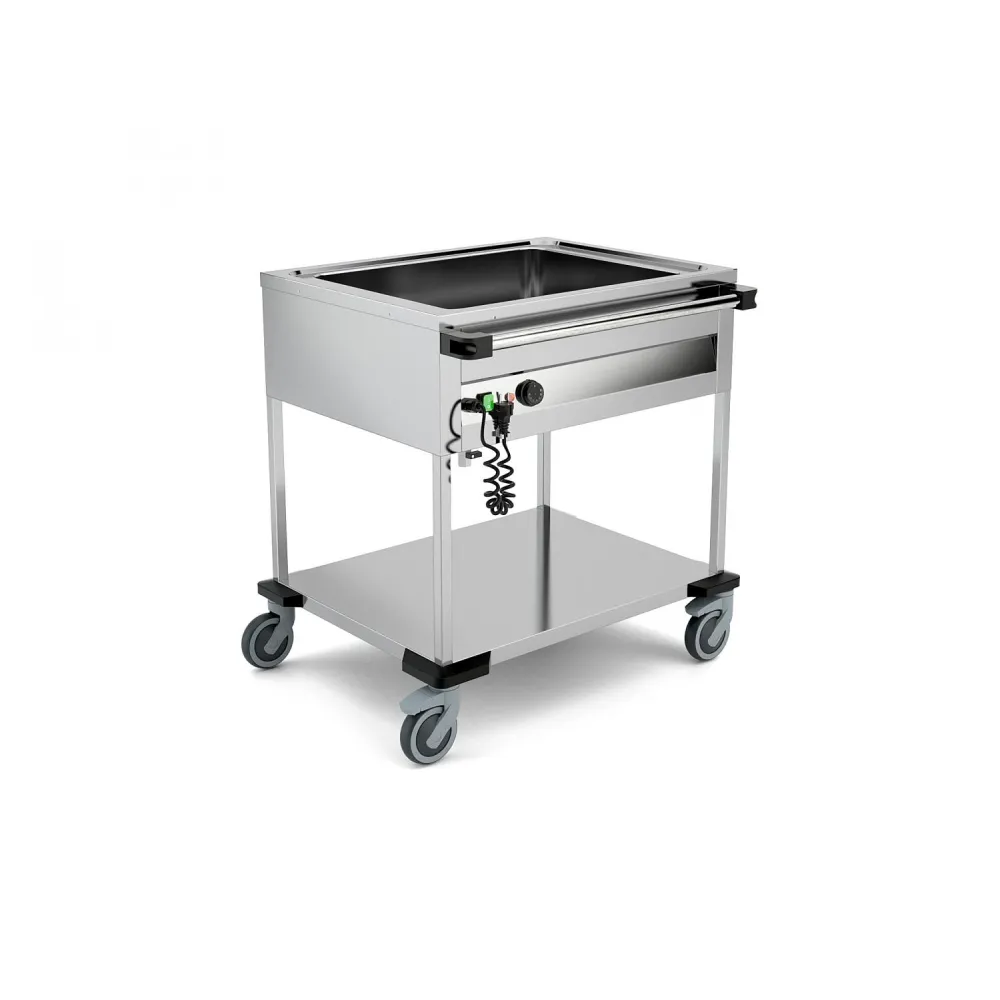 STAINLESS STEEL BAIN MARIE TROLLEY WITH FRONT CONTROL PANELS COMPASS 2 F