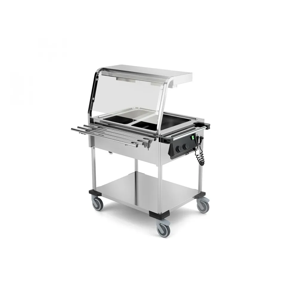 BAIN MARIE TROLLEY WITH HALOGEN LAMPS COMPASS 2 HALO SEP