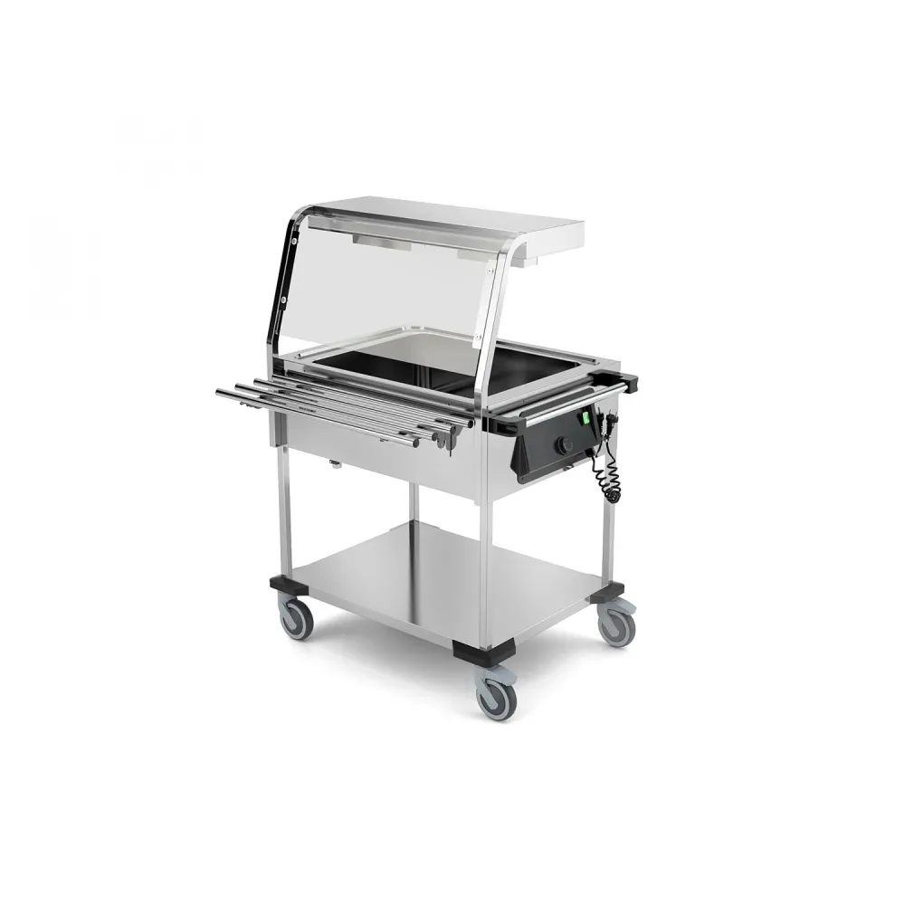 BAIN MARIE TROLLEY WITH HALOGEN LAMPS COMPASS 2 HALO