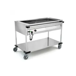 STAINLESS STEEL BAIN MARIE TROLLEY WITH FRONT CONTROL PANELS COMPASS 3 F