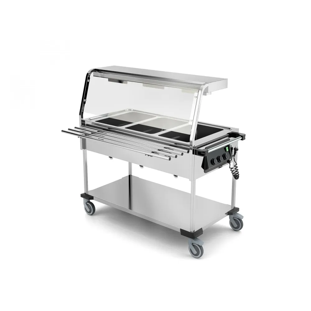 BAIN MARIE TROLLEY WITH HALOGEN LAMPS COMPASS 3 HALO SEP