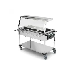 BAIN MARIE TROLLEY WITH HALOGEN LAMPS COMPASS 3 HALO SEP