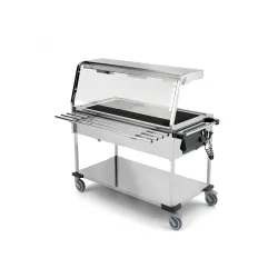 BAIN MARIE TROLLEY WITH HALOGEN LAMPS COMPASS 3 HALO