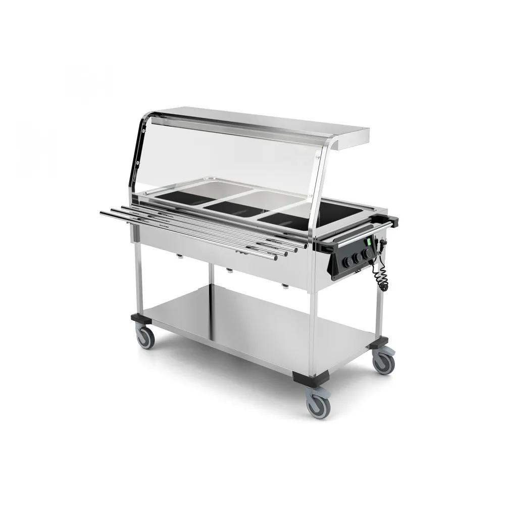 BAIN MARIE TROLLEY WITH LED LIGHTING COMPASS 3 LED SEP
