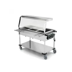 BAIN MARIE TROLLEY WITH LED LIGHTING COMPASS 3 LED SEP