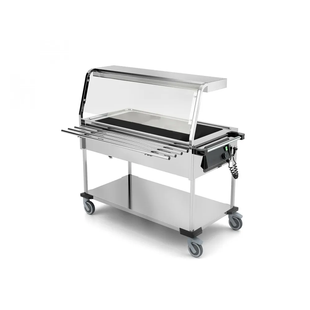 BAIN MARIE TROLLEY WITH LED LIGHTING COMPASS 3 LED