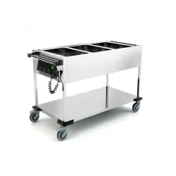 STAINLESS STEEL BAIN MARIE TROLLEY COMPASS 3 SEP