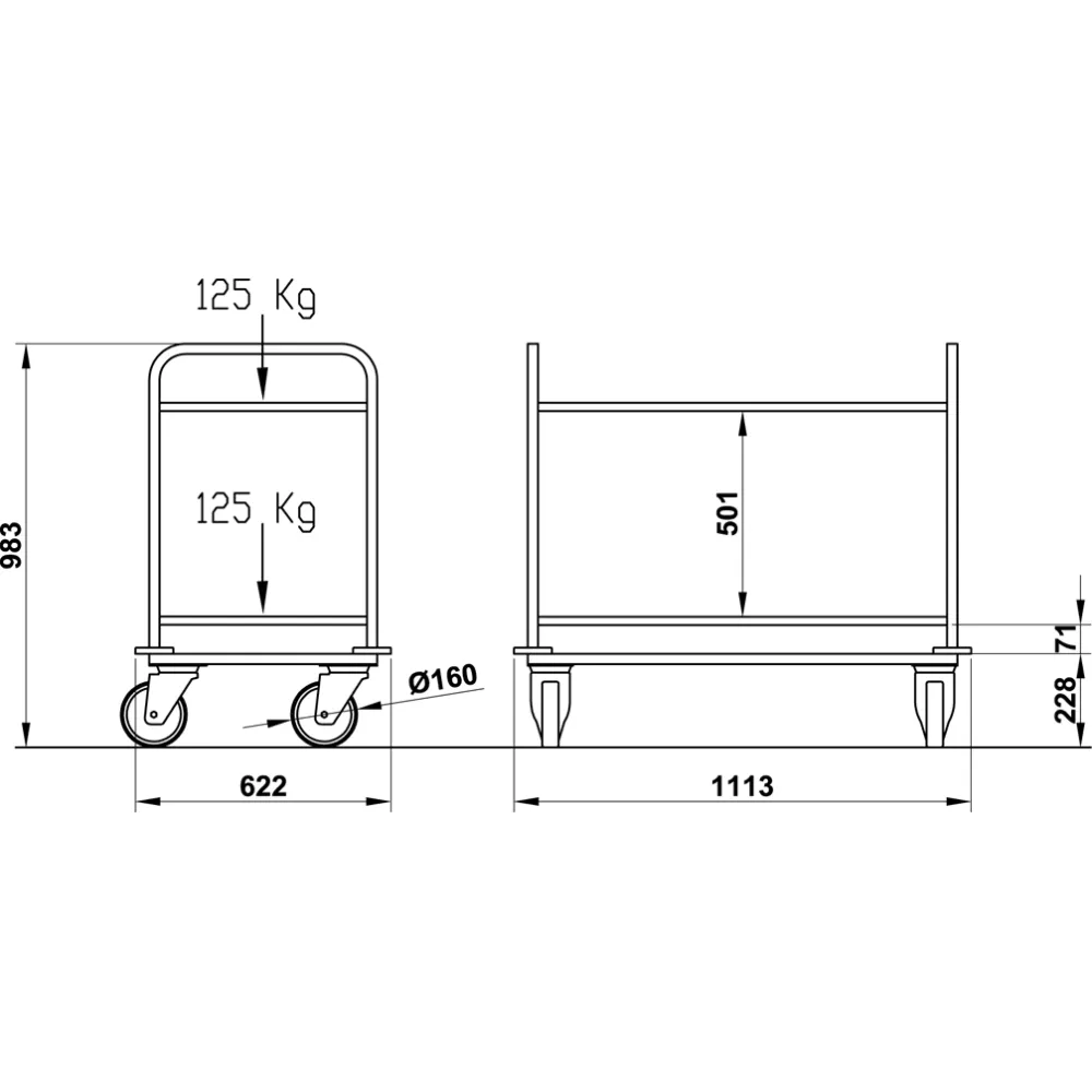 SERVING TROLLEY DRAGONE RINF