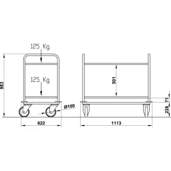 SERVING TROLLEY DRAGONE RINF