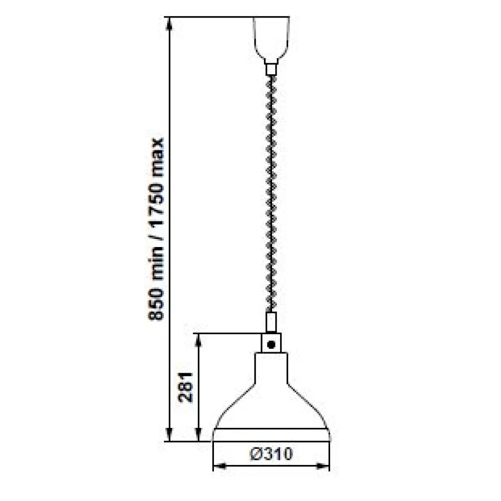 HANGING INFRARED HEAT LAMP HELIOS AIR P3