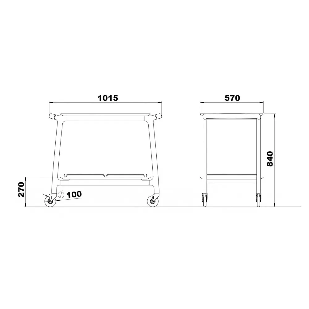 WOOD SERVICE TROLLEY ARIANNA 3