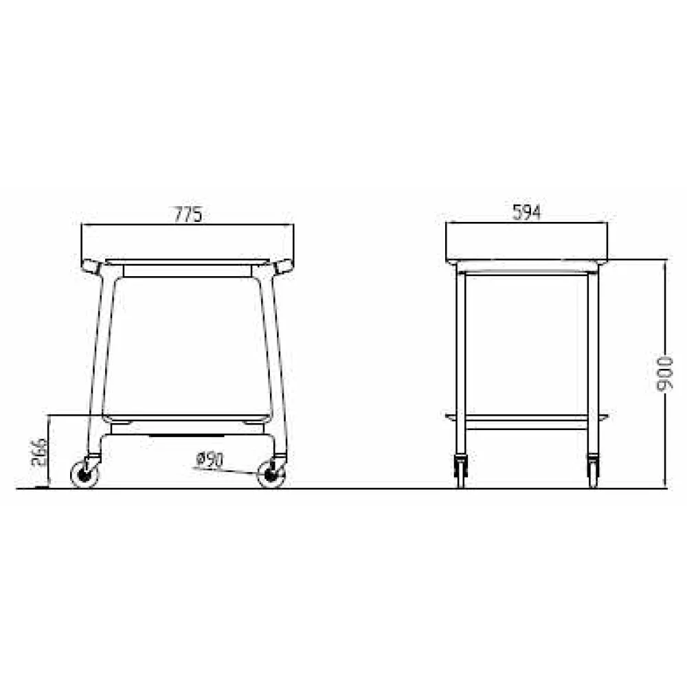 WOOD SERVICE TROLLEY ARIANNA S