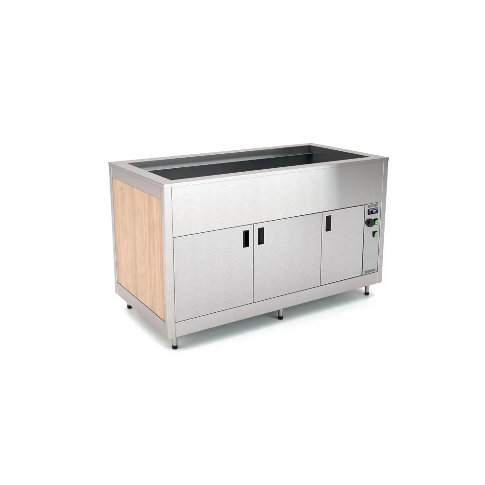 FAN-ASSISTED BAIN-MARIE HEATED BUFFET WITH LOWER COMPARTMENT OMNIA 4BM/SC