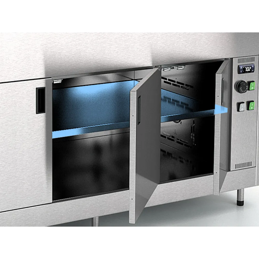 FAN-ASSISTED BAIN-MARIE HEATED BUFFET WITH LOWER COMPARTMENT OMNIA 4BM/SC