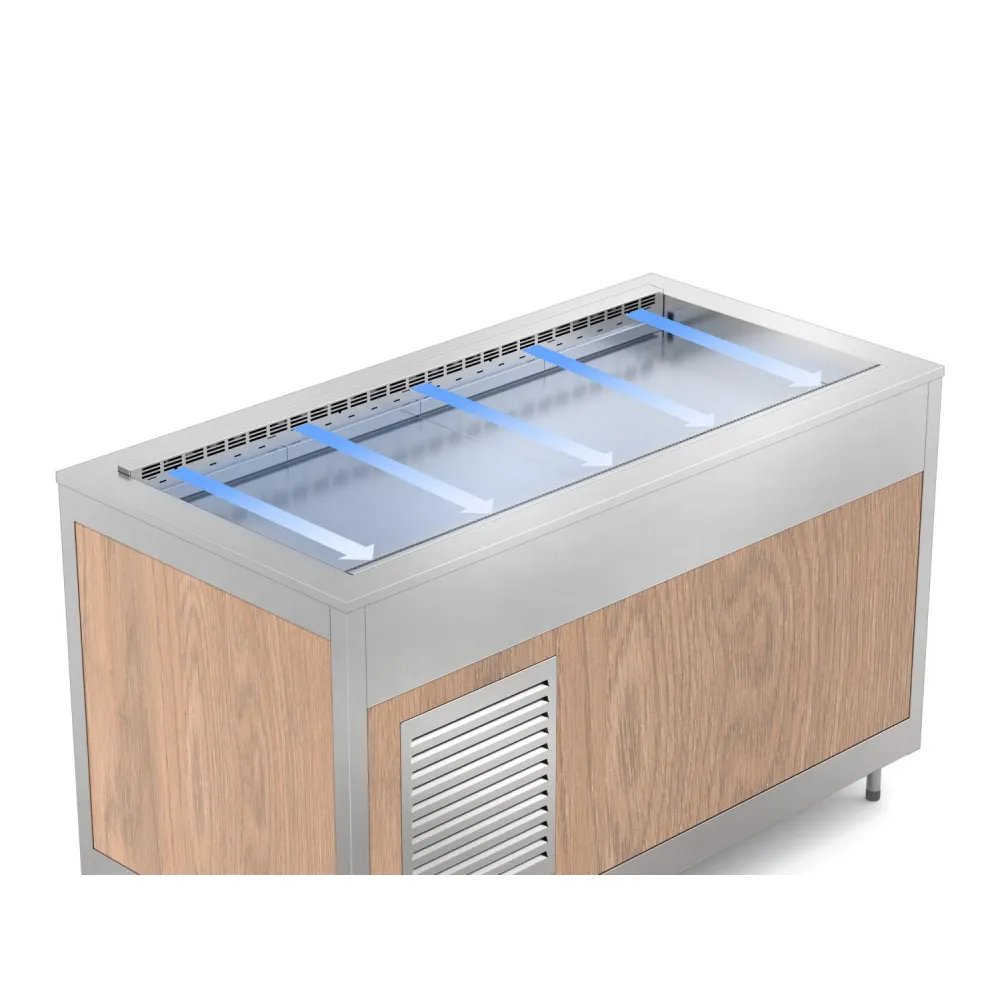FAN-ASSISTED COLD BUFFET WITH EVAPORATOR OMNIA 4RV-E