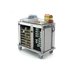 HEATED AND NEUTRAL DOUBLE COMPARTMENT TROLLEY FOR MEAL DISTRIBUTION THERMOCARE