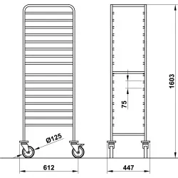 TROLLEY FOR  GN TRAYS VEGA GN1/1 C16