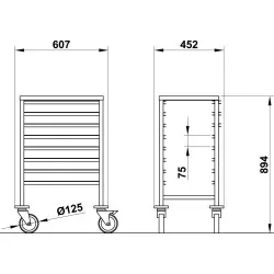TROLLEY FOR  GN TRAYS VEGA GN1/1 C8