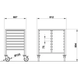 TROLLEY FOR  GN TRAYS VEGA GN1/1 C8+8