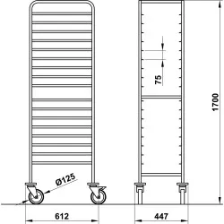 TROLLEY FOR  GN TRAYS VEGA GN1/1 L18