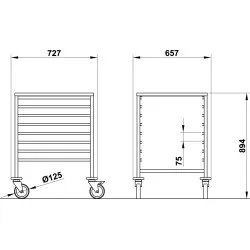 TROLLEY FOR  GN TRAYS VEGA GN2/1 C8