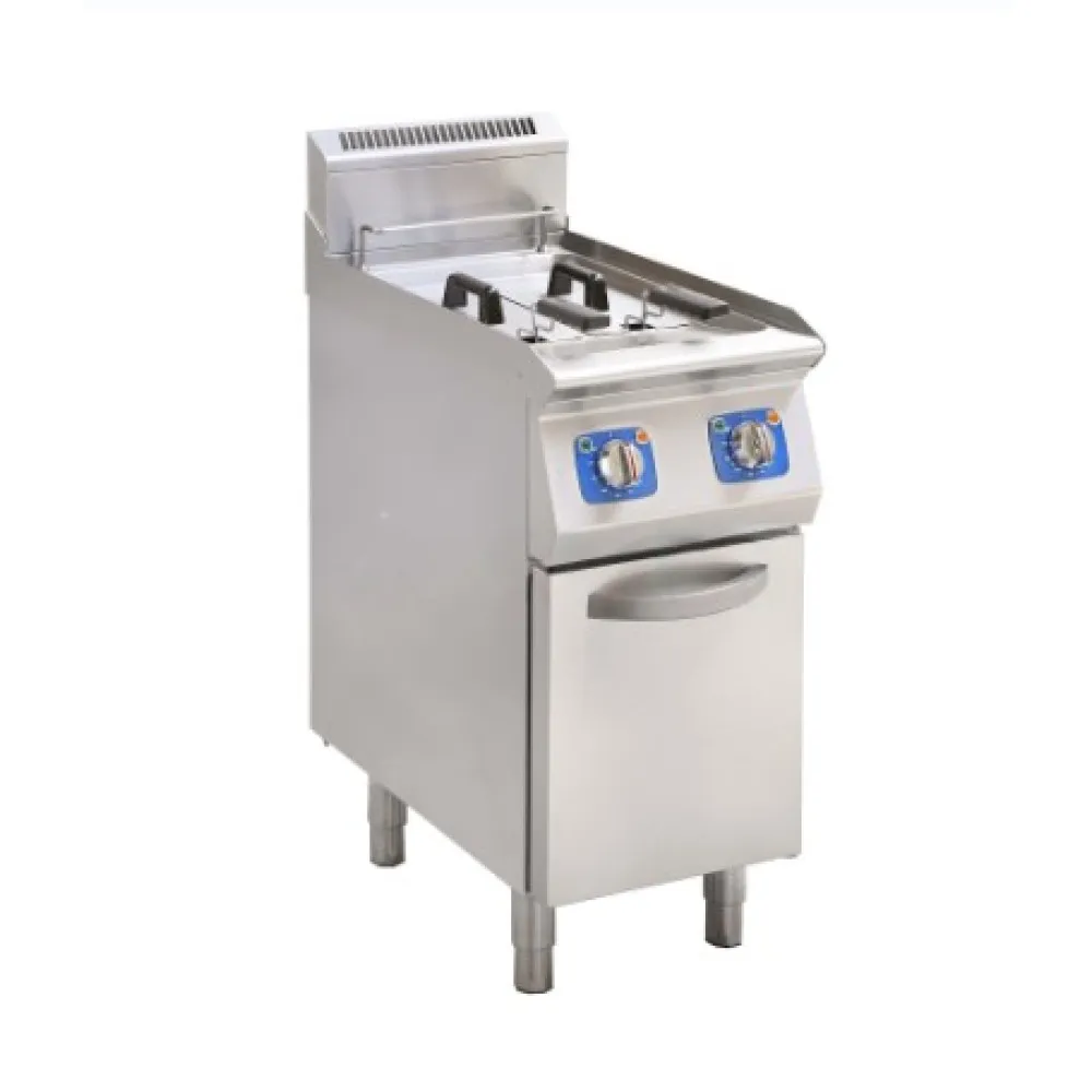 Electric fryer with cold zone 2x8 L