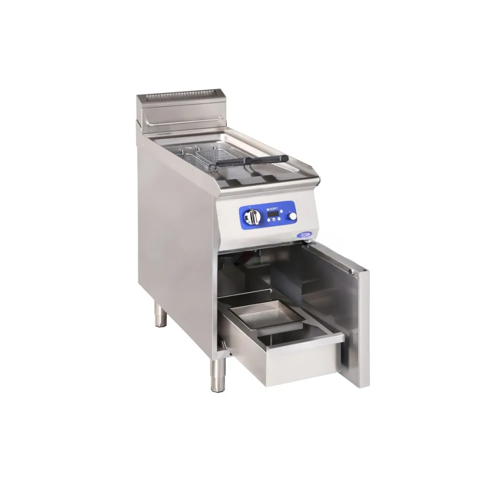 Electric fryer with cold zone and electronic control 1 x 21 L