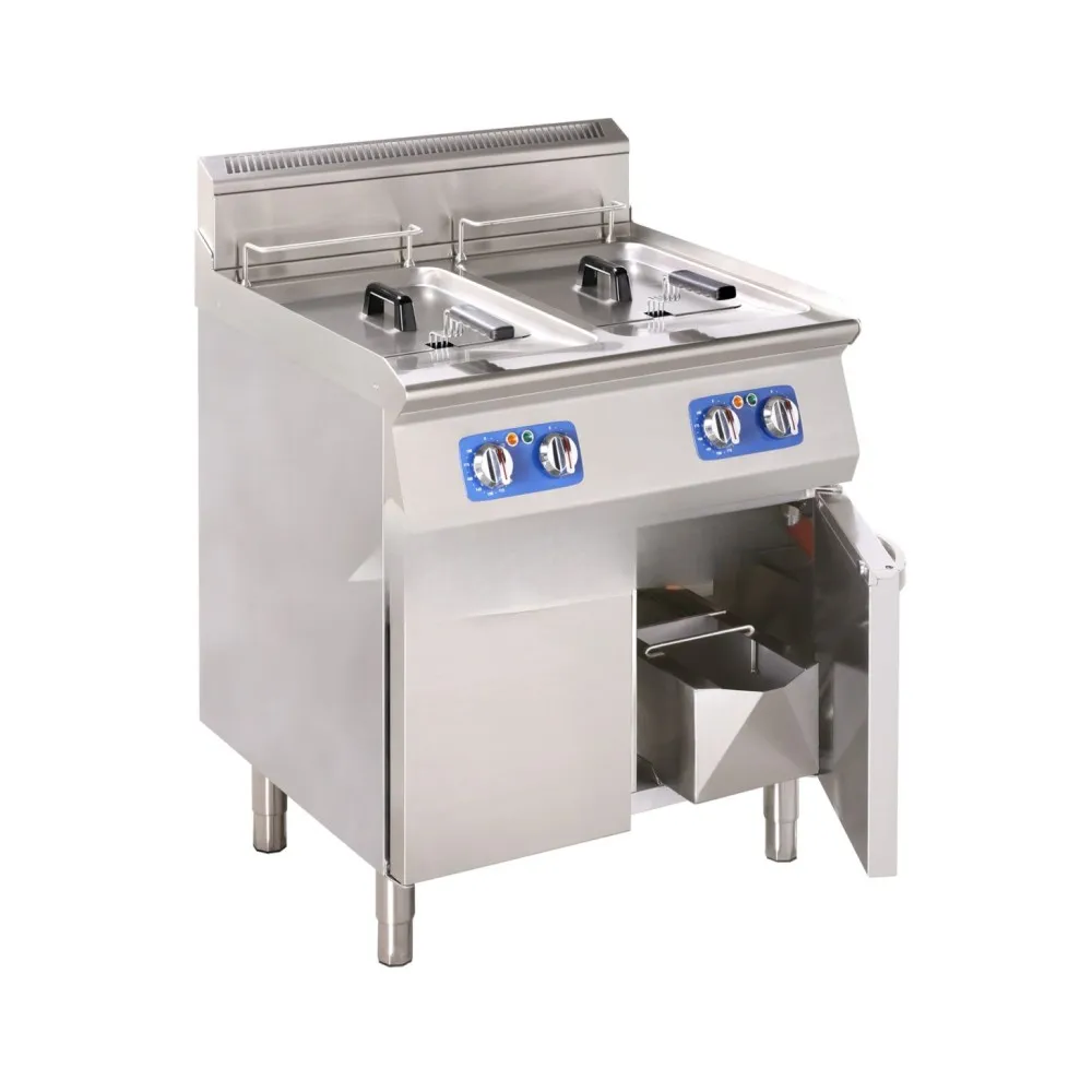Electric fryer with cold zone 2x17 L