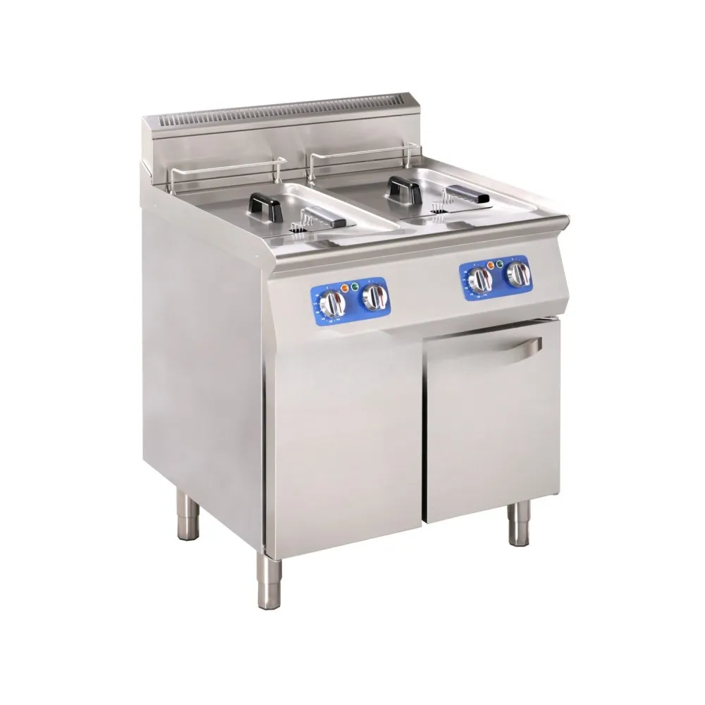 Electric fryer with cold zone 2x17 L