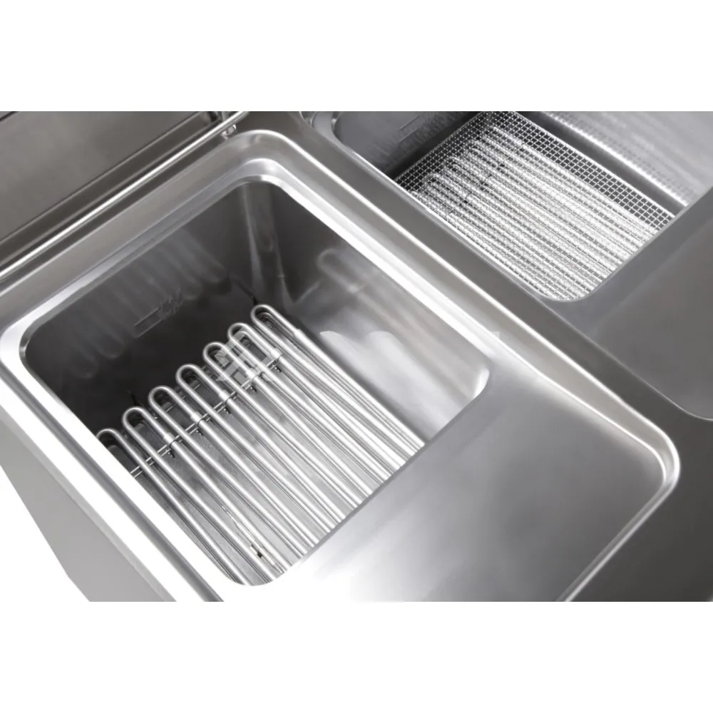 Electric fryer with cold zone 2x17 L