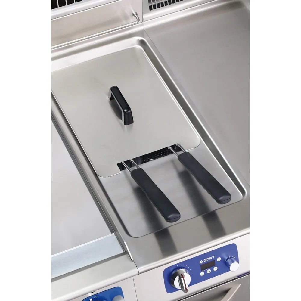 Gas fryer with cold zone and electronic control 1 x 22 L