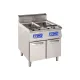 Gas fryer with cold zone and electronic control 2 x 22 L
