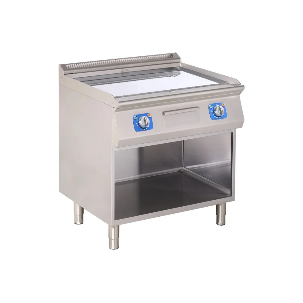 Electric chrome fry top on open base 8,1 kW