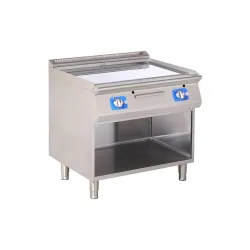 Gas chrome fry top on open base 13 kW