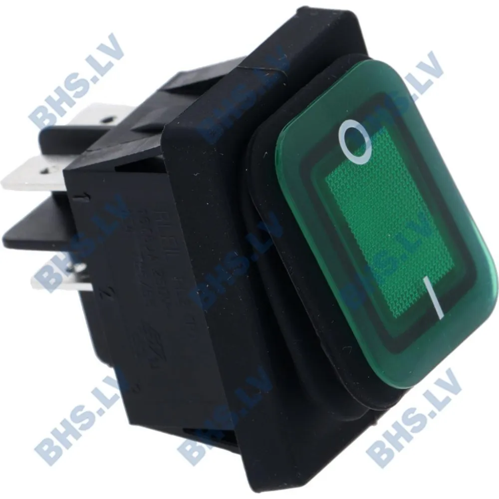 SWITCH DOUBLE POLE GREEN 16A 250V