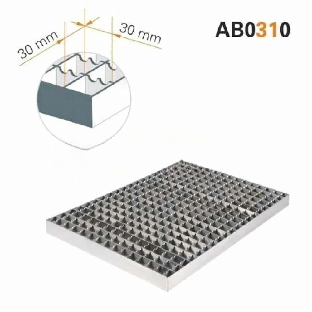 Anti-slip mesh grating 300 x 258 mm ,  mesh size 30×30