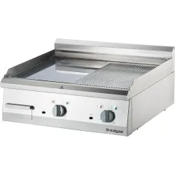 Electric grill ribbed-smooth 8.1 kW chrome
