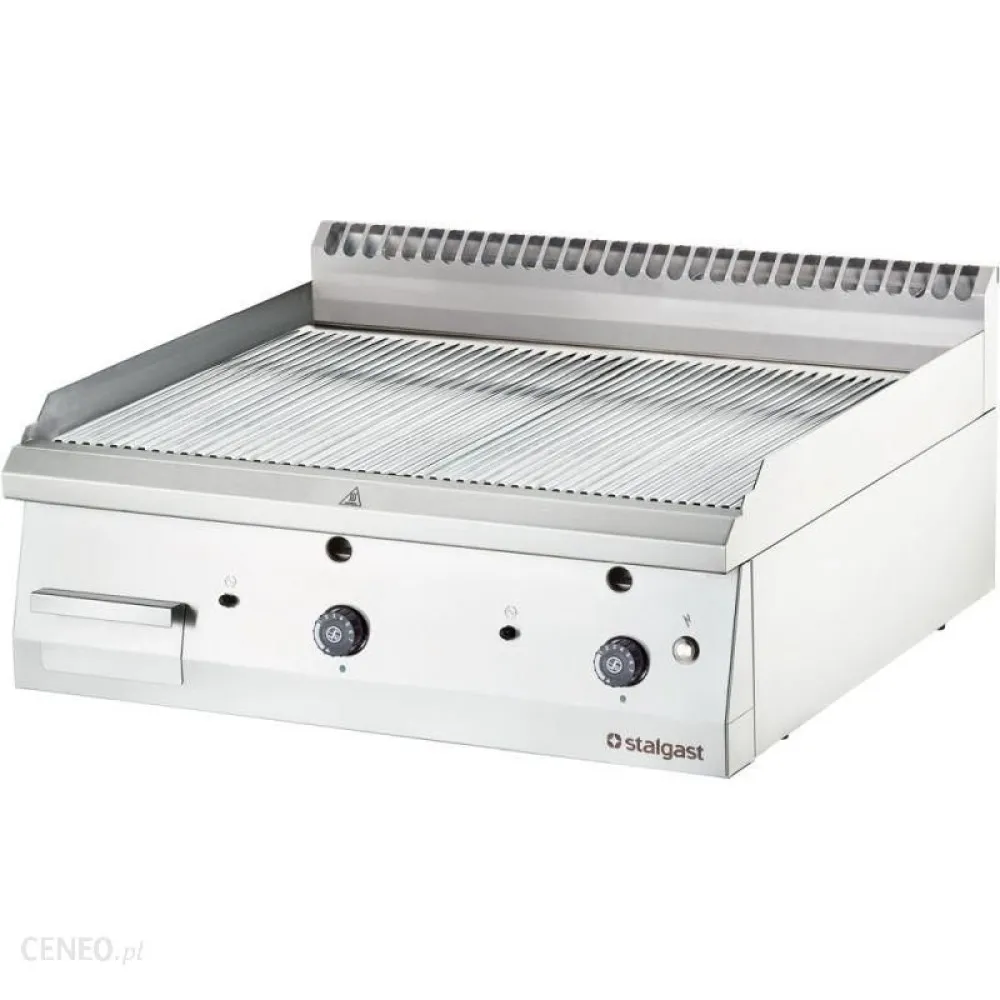 Chrome gas grill 13kW ribbed