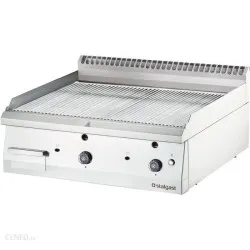 Chrome gas grill 13kW ribbed